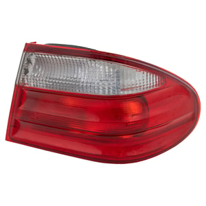 Tail Light for Mercedes-Benz E-Class 2000-2002, Right <u><i>Passenger</i></u>, Outer, Lens and Housing, Red and Clear, Elegance Package, Sedan, Cla, Replacement
