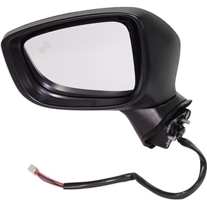 Power Mirror for 2016 Mazda 3, Left <u><i>Driver</i></u> Side, Manual Folding, Non-Heated, Paintable, with Blind Spot Glass, without Signal Light, Hatchback/Sedan, Japan Built Vehicle, Replacement
