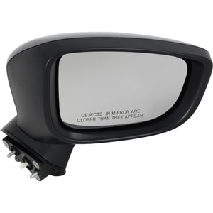 Power Mirror for 2017-2018 Mazda 3, Right <u><i>Passenger</i></u>, Manual Folding, Non-Heated, Paintable, Mexico Built Vehicle, Without Blind Spot Detection, Memory and Signal Light, Replacement
