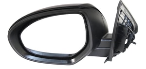 Power Mirror for Mazda 3 (2010-2013), Left <u><i>Driver</i></u> Side, Manual Folding, Heated, Paintable, without Signal Light, Replacement