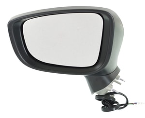 Power Mirror for 2014-2016 Mazda 3, Left <u><i>Driver</i></u>, Manual Folding, Non-Heated, Paintable, with Signal Light, without Blind Spot Detection, Hatchback/Sedan, Japan Built Vehicle, Replacement