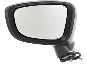 Power Mirror for Mazda 3 2014-2016, Left <u><i>Driver</i></u>, Manual Folding, Heated, Paintable, with Signal Light, without Blind Spot Detection, Hatchback/Sedan, Japan Built Vehicle, Replacement