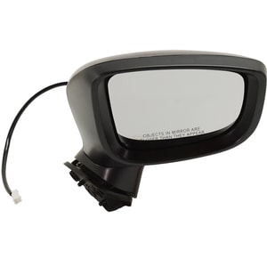 Power Mirror for Mazda 3 2017-2018, Right <u><i>Passenger</i></u> Side, Manual Folding, Non-Heated, Paintable, without Blind Spot Detection and Signal Light, Replacement, Japan Built Vehicle
