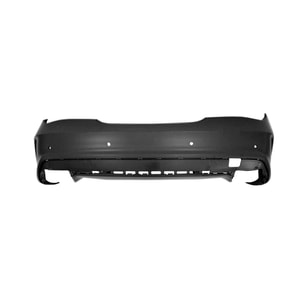 Rear Bumper Cover for Mercedes-Benz CLA250/CLA45 AMG (2014-2016), Primed (Ready to Paint), with AMG Styling Package, with Active Park Assist Sensor Holes - CAPA-Certified, Replacement
