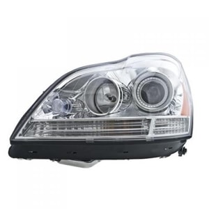 Left <u><i>Driver</i></u> Headlight Assembly for 2010 - 2012 Mercedes Benz Gl450, X164 Series, Bi-Xenon with Active Curve Lighting, Composite,  164820495964, Replacement