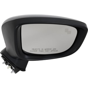 Power Mirror for 2017-2018 Mazda 3 Hatchback/Sedan, Right <u><i>Passenger</i></u>, Manual Folding, Non-Heated, Paintable, with Blind Spot Monitoring and Signal Light, Mexico Built Vehicle, Replacement