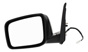 Power Heated Mirror for Nissan Rogue 2008-2013, Rogue Select 2014-2015, Left <u><i>Driver</i></u> Side, Manual Folding, Textured, Replacement
