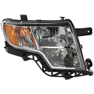 Headlight Assembly for Ford Edge 2007-2010, Right <u><i>Passenger</i></u>, Halogen, Chrome Interior, Excludes Sport Model, Replacement