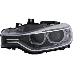 Headlight for BMW 3-Series 2012-2015 Left <u><i>Driver</i></u>, Lens and Housing, Xenon, without HID Kit, without Adaptive Headlights, Sedan/Wagon, Replacement. Models: 320i, 328i, 335i.
