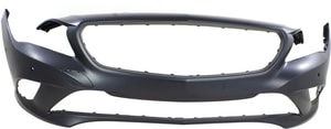 Front Bumper Cover for Mercedes-Benz CLA250 2014-2016, Primed (Ready to Paint), without AMG Styling Package, with Active Park Assist Sensor Holes, Replacement (CAPA Certified)