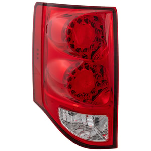 Tail Light Assembly for Dodge Grand Caravan 2011-2020, Left <u><i>Driver</i></u>, Red and Clear Lens, Replacement