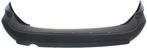 Rear Bumper Cover for Dodge Grand Caravan 2005-2007, Primed (Ready to Paint), without Rear Object Sensor Holes, with Single Exhaust Hole and Black Trim, without Chrome Molding, with Stow and Go Seat, Replacement