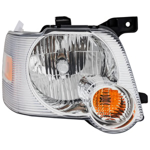 Headlight Assembly for Ford Explorer 2006-2010, Right <u><i>Passenger</i></u> Side, Halogen, Clear Lens, Replacement