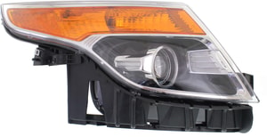 Headlight Assembly for 2011-2015 Ford Explorer, Right <u><i>Passenger</i></u>, Halogen, Base/XLT Models, Replacement