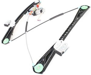 Front Window Regulator for LS 2000-2002, Right <u><i>Passenger</i></u>, Power Operated, with Motor, Replacement