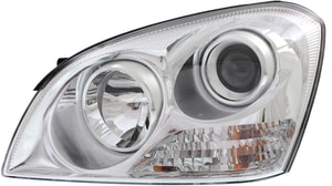 Headlight Assembly for Kia Optima 2007-2008, Left <u><i>Driver</i></u> Halogen Light with Chrome Insert, without Appearance Package, From 04-16-2007, Replacement