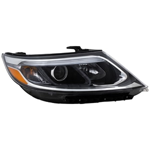 Headlight Assembly for Kia Sorento LX Model 2014-2015, Right <u><i>Passenger</i></u> Side, Halogen, Without LED Accents and Auto Level Control, Replacement (CAPA Certified)