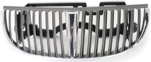 Chrome Shell and Insert Grille for Lincoln Town Car 1998-2002, Replacement