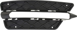 Front Bumper Grille for Mercedes-Benz C-Class 2012-2015, Left <u><i>Driver</i></u>, Outer, Textured Black, with Sports Package, Suitable for Coupe/Sedan, Replacement