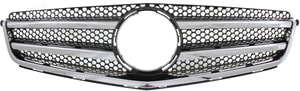 Chrome Shell/Painted Black Insert Grille for Mercedes-Benz C-Class 2008-2011 with AMG Styling Package, without Emblem, Replacement