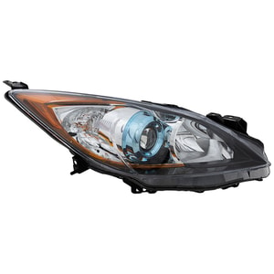 Headlight with Lens and Housing for 2012-2013 Mazda 3, Halogen, 6-Speed Transmission, Suitable for Hatchback/Sedan, Right <u><i>Passenger</i></u>, Replacement