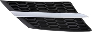 Radiator Grille for Toyota RAV4 2013-2015, Textured Black with Chrome Molding, Right <u><i>Passenger</i></u> Side, Excludes EV Model, Fit for Japan/North America Built Vehicle, Replacement