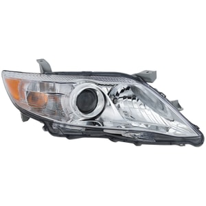Headlight Assembly for Toyota Camry 2010-2011, Right <u><i>Passenger</i></u>, Halogen, Chrome Interior, Base/LE/XLE Models, USA Built Vehicle, Replacement