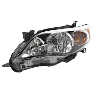 Headlight Assembly for Toyota Corolla 2011-2013, Left <u><i>Driver</i></u> Side, Halogen, S/XRS Models, North America Built Vehicle, Replacement