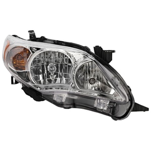 Headlight Assembly for Toyota Corolla 2011-2013, Right (Passenger Side), Halogen, Compatible with Base/CE/LE/L Models, North America Built Vehicle, Replacement