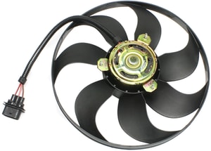 Radiator Fan Blade/Motor Assembly for Volkswagen Beetle 1998-2007, Left <u><i>Driver</i></u> Side, Auxiliary, Replacement