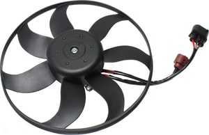 Auxiliary Fan Blade and Motor Assembly for Volkswagen Jetta 2005-2006 / 2009-2009, Left <u><i>Driver</i></u>, 150W, 295mm Diameter, 2-Pin, Replacement