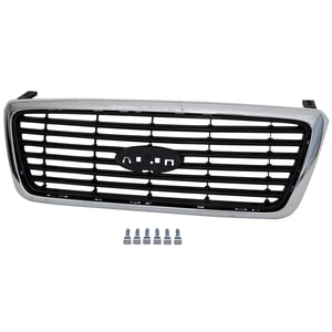 Chrome Shell Grille with Painted Black Insert for 2008 Ford F150, Limited Model Replacement