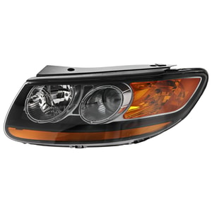 Headlight Assembly for Hyundai SANTA FE 2007-2009, Left <u><i>Driver</i></u>, Halogen, with 1 Plug-In Connector, From July 11, 2007, Replacement