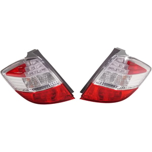 Tail Light Assembly for FIT 2009-2014, Right <u><i>Passenger</i></u> and Left <u><i>Driver</i></u>, Red and Clear Lens, 2-Piece, Replacement
