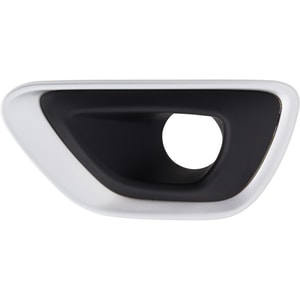 Front Fog Light Molding for 2014-2016 Jeep Grand Cherokee, Left <u><i>Driver</i></u>, Black with Silver Trim, Excluding SRT Model, Replacement