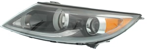 Headlight Assembly for Kia Sportage 2013-2016, Left <u><i>Driver</i></u>, Halogen, with LED Accent Light, Replacement (CAPA Certified)