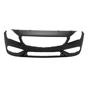 Front Bumper Cover for Mercedes-Benz CLA45/CLA250 (2017-2019), Primed (Ready to Paint) Gray, Without Active Park Assist Sensor Holes, Replacement