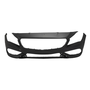 Front Bumper Cover for Mercedes-Benz CLA45/CLA250 2017-2019, Primed (Ready to Paint), Gray, with Active Park Assist Sensor Holes, Replacement