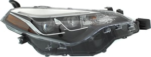 Headlight Assembly for Toyota Corolla 2017-2019 Right <u><i>Passenger</i></u>, Halogen with LED Daytime Running Light, Fits SE/XLE/XSE/50th Anniversary Special Edition Sedan Models, Replacement