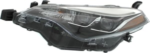 Headlight Assembly for Toyota Corolla 2017-2019, Left <u><i>Driver</i></u> Side, Halogen Type with LED Daytime Running Lights, fits SE/XLE/XSE & 50th Anniversary Special Edition Sedan Models, Replacement