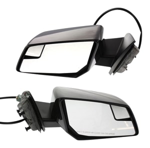 Car Mirror Pair/Set for Chevrolet Traverse 2009-2017, Right <u><i>Passenger</i></u> and Left <u><i>Driver</i></u>, Power, Manual Folding, Heated, Paintable, w/ Signal Light in Housing, w/o Auto Dimming, Blind Spot Detection, Memory Replacement