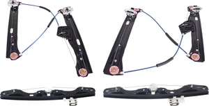 Front and Rear Window Regulator Pair/Set for BMW 3-Series 2012-2019, Right <u><i>Passenger</i></u> and Left <u><i>Driver</i></u>, Pair/Set of 4, Power, without Motor, for Sedan & Wagon 2014-2017, Replacement