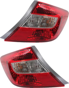 Tail Light Assembly Pair/Set for 2012 Honda Civic Sedan, Right <u><i>Passenger</i></u> and Left <u><i>Driver</i></u>, Excluding Hybrid Models, Replacement