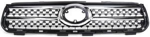 Black Shell and Insert Grille for 2006-2008 Toyota RAV4, Limited Model with 2.4L Engine, Chrome Molding, Replacement