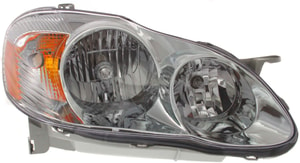 Headlight Assembly for Toyota Corolla 2003-2004, S Model, Right <u><i>Passenger</i></u> Side, Halogen, Replacement