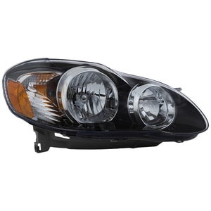 Headlight Assembly for Toyota Corolla 2005-2008, Right <u><i>Passenger</i></u> Side, Halogen, S (2005-2008)/XRS (2005-2006) Models, Black Interior, Built for USA, Replacement