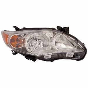 2011 - 2013 Toyota Corolla Front Headlight Assembly Replacement Housing / Lens / Cover - Right <u><i>Passenger</i></u> Side - (Base Model + CE + L + LE + S)