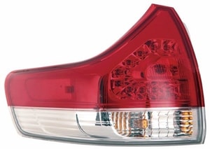 2011 - 2014 Toyota Sienna Rear Tail Light Assembly Replacement / Lens / Cover - Left <u><i>Driver</i></u> Side Outer - (Base Model + LE + Limited + XLE)