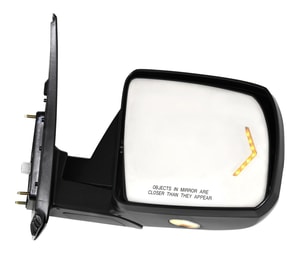 Right <u><i>Passenger</i></u> Mirror for Toyota Sequoia (2008-2011, Limited/Platinum Models) & Tundra (2007-2013, Limited Model), Non-Towing, Power Operated & Folding, Heated, Chrome, with Memory, Puddle Light & Signal Light, Replacement