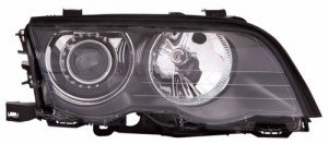 Right Passenger Headlight Assembly for 1999 - 2001 BMW 323i, Front Headlight Assembly Replacement Housing/Lens/Cover, E46 Body Code, 4 Door Sedan/Wagon, with Xenon HID Lights, Composite,  63126902764, Replacement.